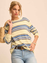Cashmere Boyfriend Sweater - Parmesan Multi Stripe