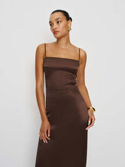 Frankie Silk Dress - Cafe
