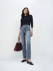 Cynthia High Rise Straight Cropped Jeans - Colorado