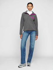 Patagonia W's Synchilla Snap-t Pullover - Nickel W/ Amaranth Pink