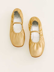 Buffy Ruched Ballet Flat - Vintage Gold