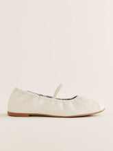 Buffy Ruched Ballet Flat - White Leather