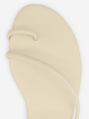 Ludo Toe Ring Strappy Flat Sandal - Almond Leather