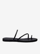 Ludo Toe Ring Strappy Flat Sandal - Black