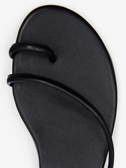 Ludo Toe Ring Strappy Flat Sandal - Black