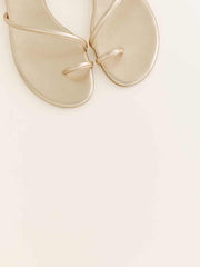 Ludo Toe Ring Strappy Flat Sandal - Gold
