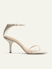 Gigi Strappy Mid Heel Sandal - Almond