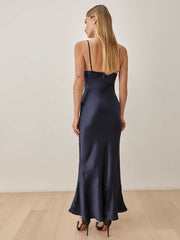 Parma Silk Dress - Navy