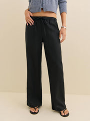 Olina Linen Pant - Black