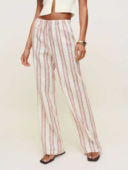 Petites Olina Linen Pant - Avignon Stripe