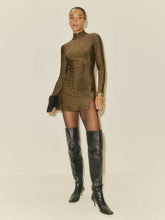 Hermia Knit Dress - Black Gold Sparkle