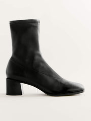 Louie Stretch Sock Bootie - Black Leather
