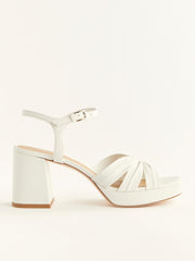 Maize Platform Sandal - White