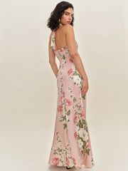 Veria Silk Dress - Rose Garden