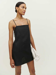 Aubree Linen Dress - Black