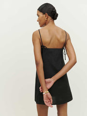 Aubree Linen Dress - Black