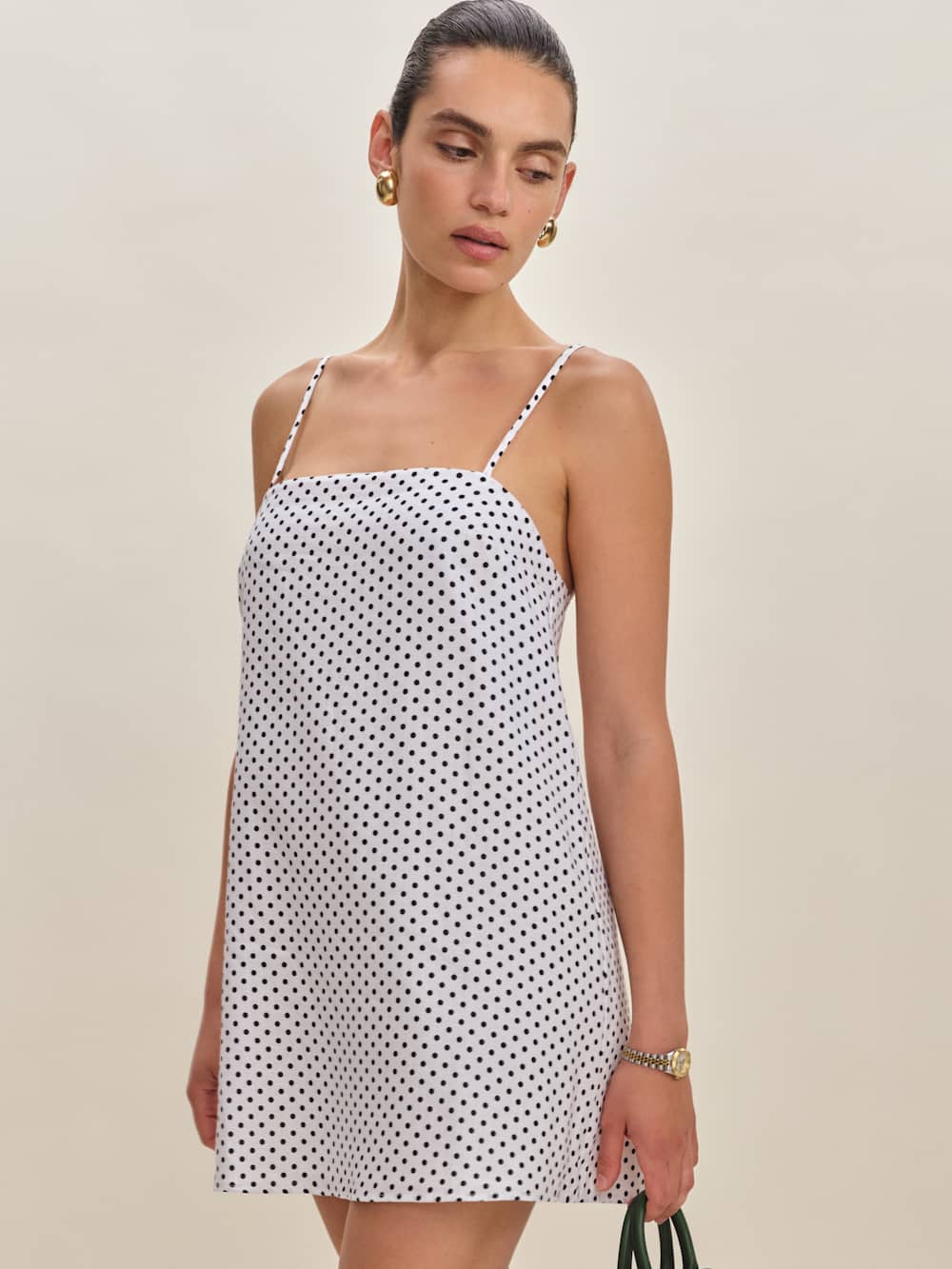 Aubree Linen Dress - Eclipse Dot