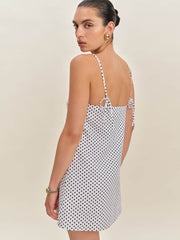 Aubree Linen Dress - Eclipse Dot
