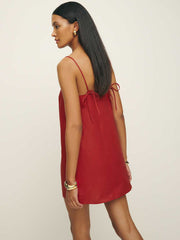 Aubree Linen Dress - Sundried Tomato