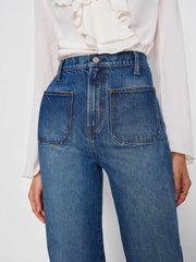 Alyssa High Rise Wide Leg Long Jeans - Mellusine