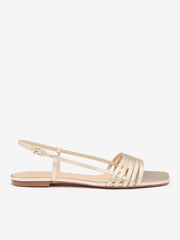 Millie Lattice Flat Sandal - Gold