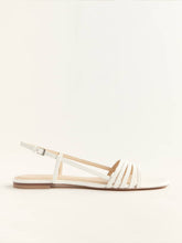 Millie Lattice Flat Sandal - White