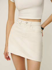 Lydia High Rise Denim Mini Skirt - Fior Di Latte