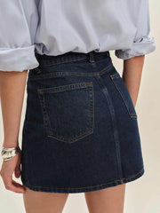 Lydia High Rise Denim Mini Skirt - Huron