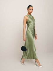 Casette Silk Dress - Artichoke