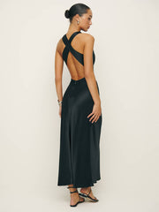 Casette Silk Dress - Black