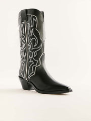 Olive Western Boot - Black / Ivory