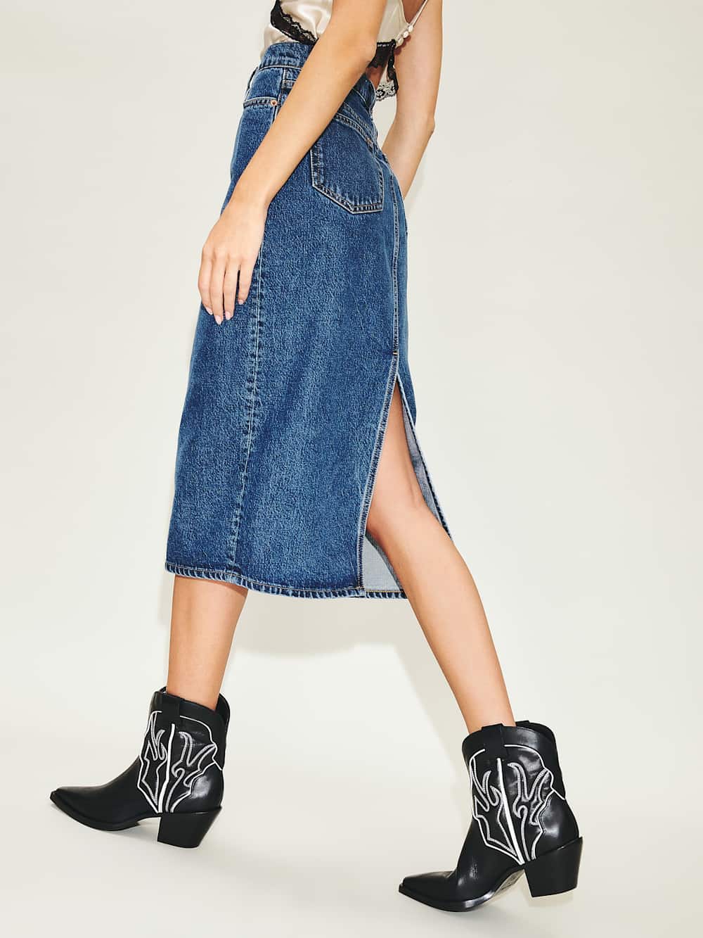 Otto Mini Western Boot - Black / Ivory