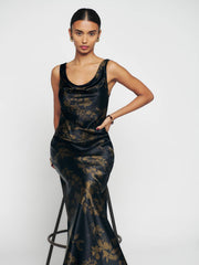 Annabelle Silk Dress - Night Garden