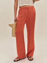 Olina Silk Pant - Red Coral