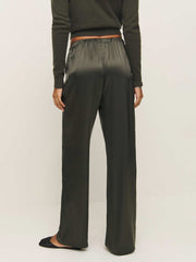 Olina Silk Pant - Pine Tree