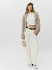 Val 90s Mid Rise Straight Jeans - Fior Di Latte