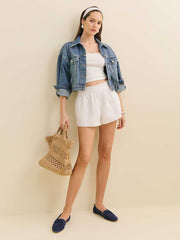 Mila Linen Short - White