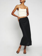 Petites Layla Linen Skirt - Black