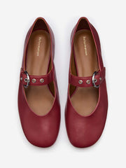 Bethany Ballet Flat - Brick Red Leather