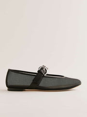 Bethany Ballet Flat - Black Mesh