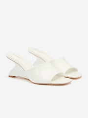 Enya Wedge Sandal - White Patent