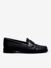 Ani Ruched Loafer - Black Leather