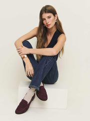 Ani Ruched Loafer - Ruby Suede
