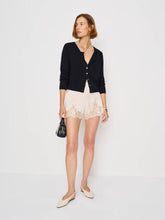 Clara Cashmere Crew Cardigan - Black