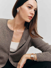 Clara Cashmere Crew Cardigan - Cocoa