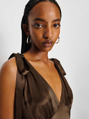 Pernille Silk Dress - Pinecone