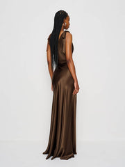 Pernille Silk Dress - Pinecone