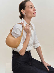 Mini Rosetta Shoulder Bag - Cappuccino Leather
