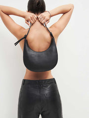 Medium Rosetta Shoulder Bag - Black Leather