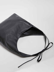 Oversized Vittoria Tote - Black Leather